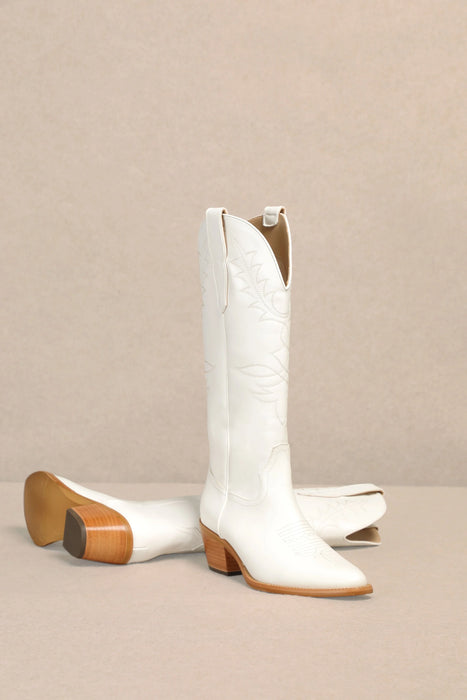 ADEL - WHITE BOOT SHOES