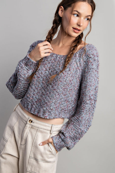 CROPPED KNIT SWEATER PIGEON