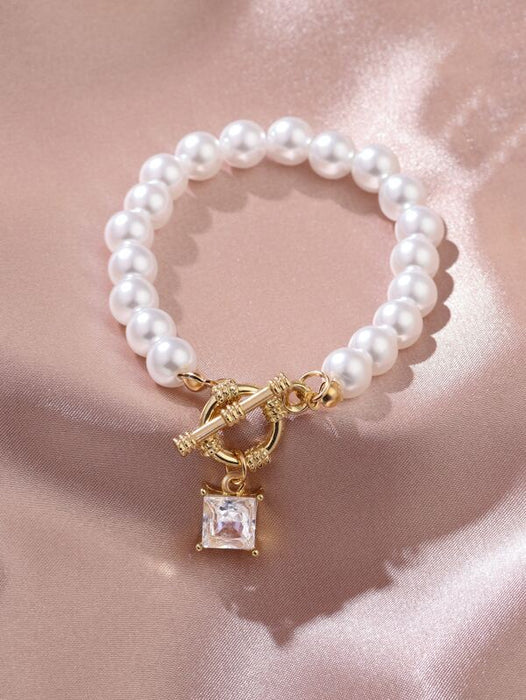 Faux Pearl Beaded Bracelet