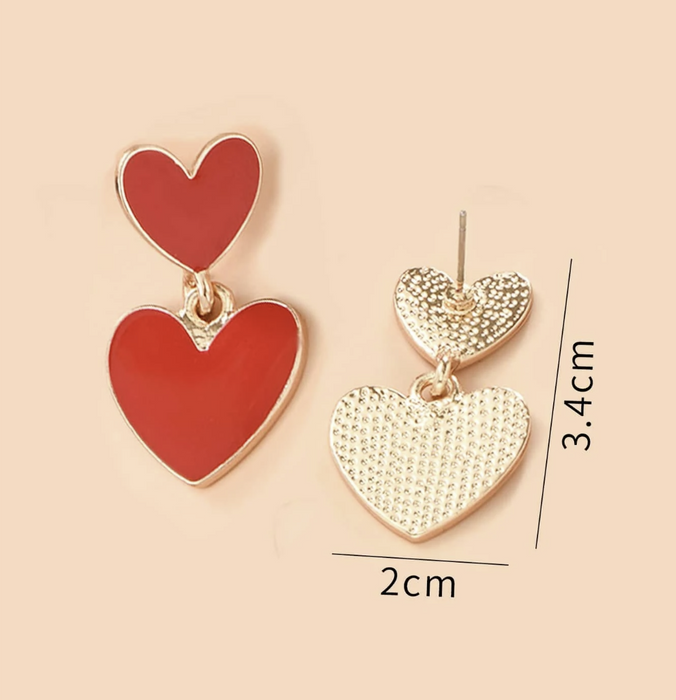 1pair Fashion Heart Drop Earrings For Women