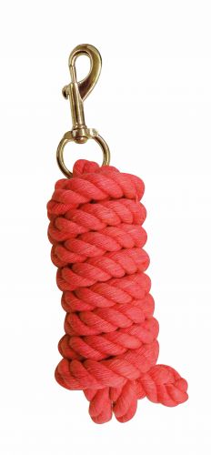 RED 9FT COTTON LEAD W BRASS PLATE