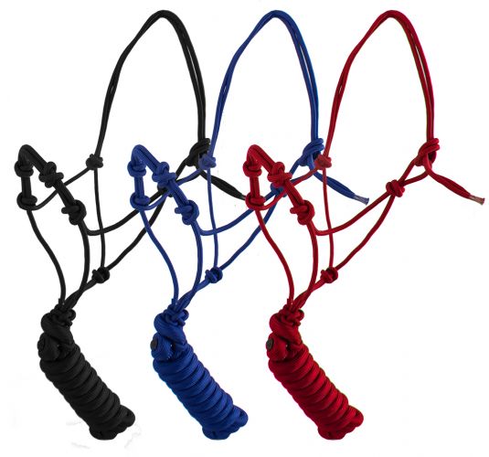 BLUE HALTER W/ TRAINING KNOTS - YEARLING