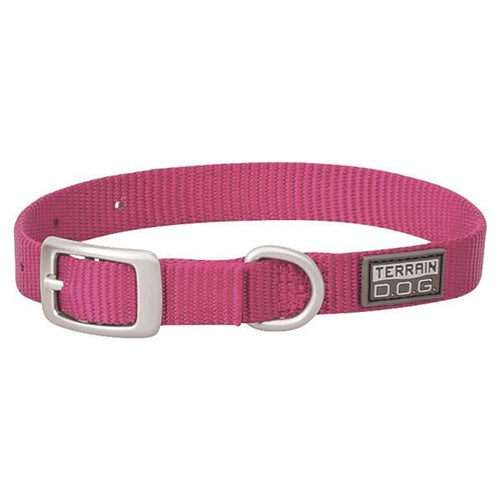 Nylon Single-Ply Dog Collar - Pink - 5/8" x 11" S