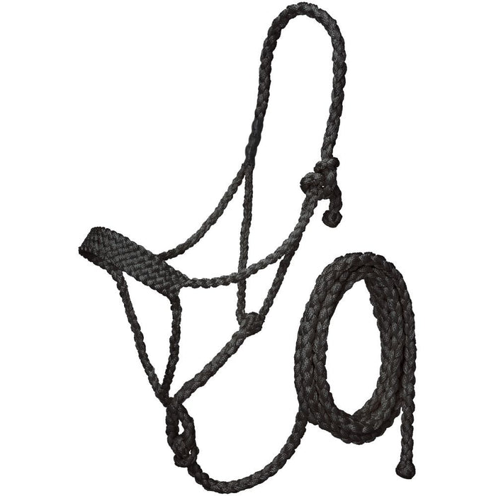 TOUGH1 MULE TAPE HALTER WITH LEAD 10 FT BLACK
