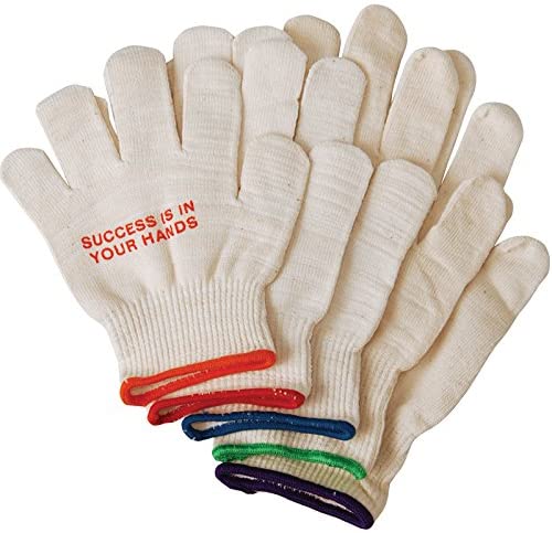 1- GLOVE - Cotton Deluxe Roping Gloves - ORANGE - KID