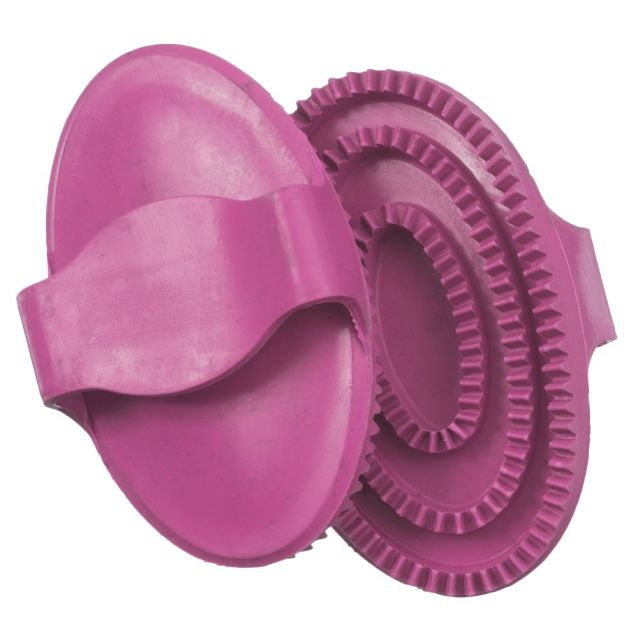 TOUGH1 LARGE RUBBER CURRY COMB - PINK