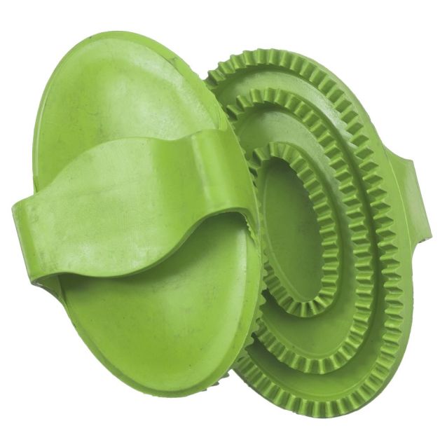 TOUGH1 LARGE RUBBER CURRY COMB - NEON GREEN