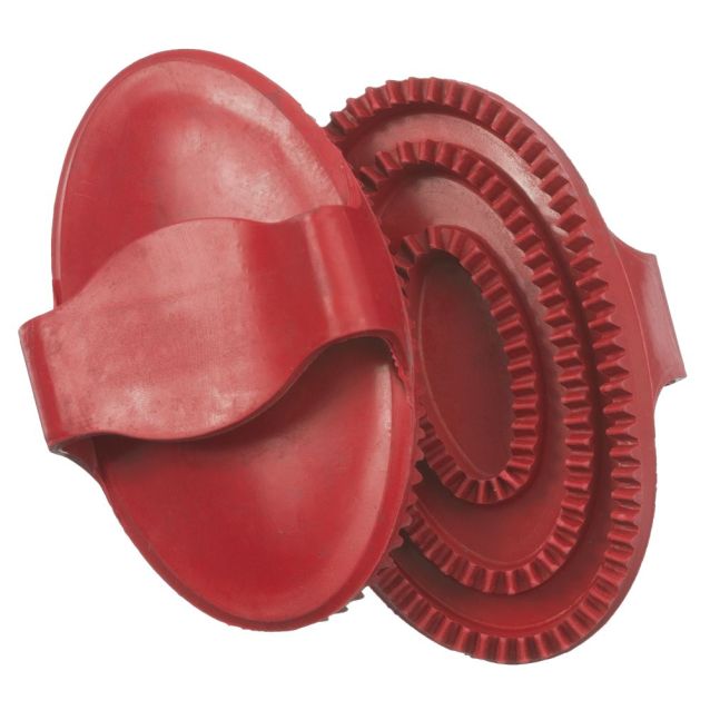 TOUGH1 LARGE RUBBER CURRY COMB-RED