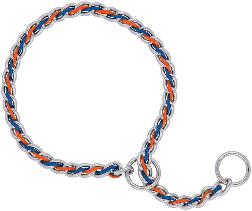 BLUE/ORANGE 22'' Laced Chain Slip Collar, 3.5 mm