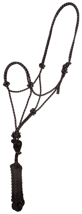 Economy Mountain Rope Halter and Lead - Black/White