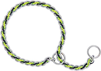 LIME/NAVY 20'' Laced Chain Slip Collar, 3.9 mm