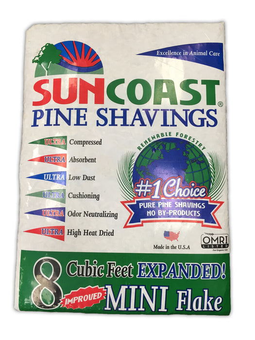 SUNCOAST® PINE SHAVINGS 8 CU FT Mini Flake GREEN BG