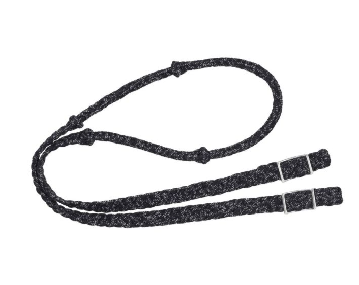 Tough1® Reflective Cord Knot Rope Rein - BLACK