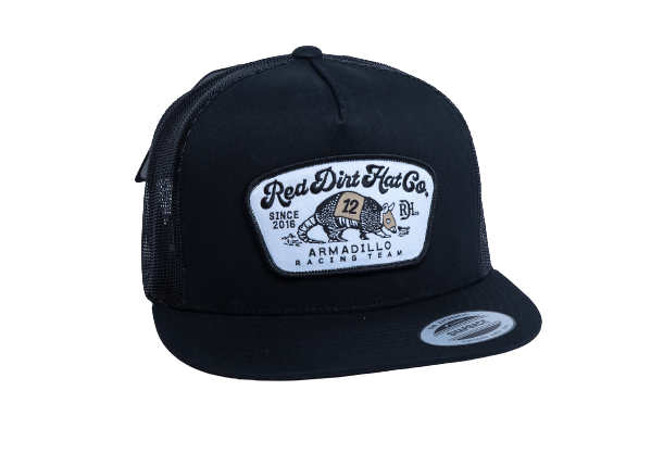 DOS DILLO- BLACK/BLACK 5 PANEL- RED DIRT CAP