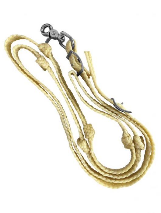 3/4" x 8' Waxed Nylon Knotted Competition Reins.