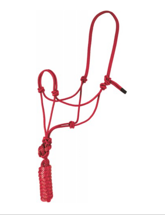 Economy Mountain Rope Halter and Lead - RED