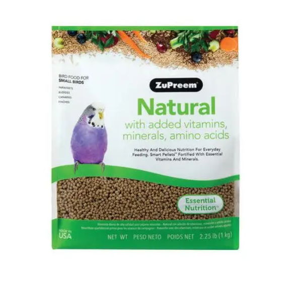 ZuPreem Natural Premium Daily Bird Food for Small Birds, 2.25 LBS