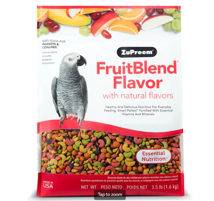 ZuPreem AvianMaintenance FruitBlend Premium Bird Diet for Medium & Large Birds, 2 lbs.