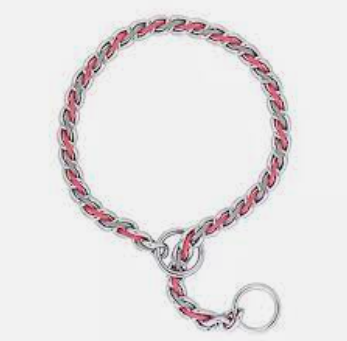 PINK/GRAY 20'' Laced Chain Slip Collar, 3.9 mm