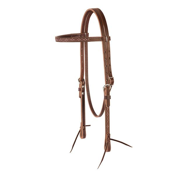 BOOT STITCH BROWBAND HEADSTALL PINK