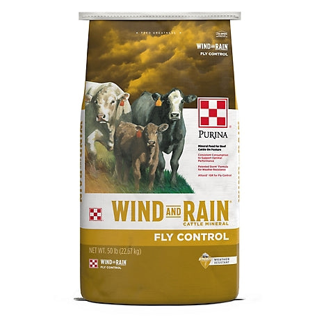 Purina Wind and Rain Storm All Season 7.5 Complete Altosid Fly Control Beef Cattle Mineral Feed, 50 lb. Bag