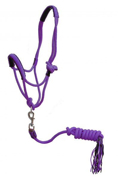 Showman ® Pony Braided nylon cowboy knot rope Halter with lead