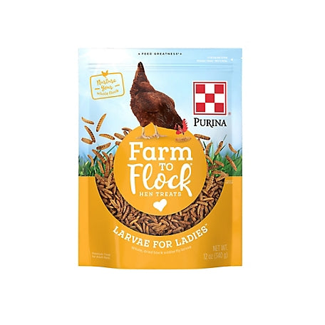 Farm to Flock Larvae for Ladies Hen Treats, 12 OZ