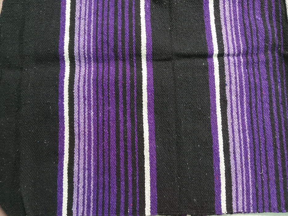 Single Weave Saddle Blanket Black/Purple/White