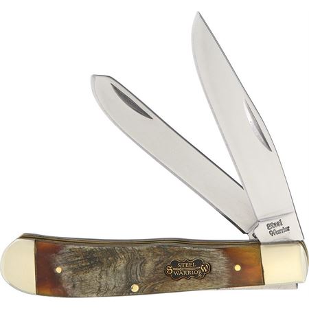 Steel Warrior - Trapper Folding Knife with Ram's Horn Handle