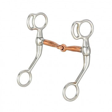 TOUGH1 MINIATURE TRAINING SNAFFLE WITH COPPER MOUTH - 4"