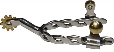 Showman® Stainless Steel Twisted Band Spur.