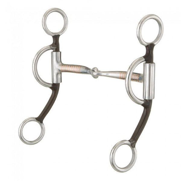 TOUGH1 ANTIQUE BROWN TRAINING SNAFFLE