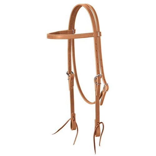 5/8 Harness Leather Browband Headstall - Golden Brown