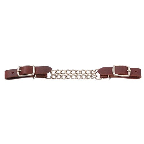 Royal King® Leather Curb Strap with Double Chain