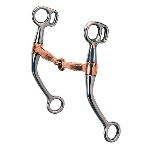 Tom Thumb Snaffle Bit, 5" Copper Plated Mouth,