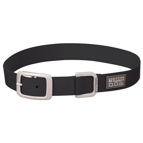 Nylon Single-Ply Dog Collar - Black - 25" XL