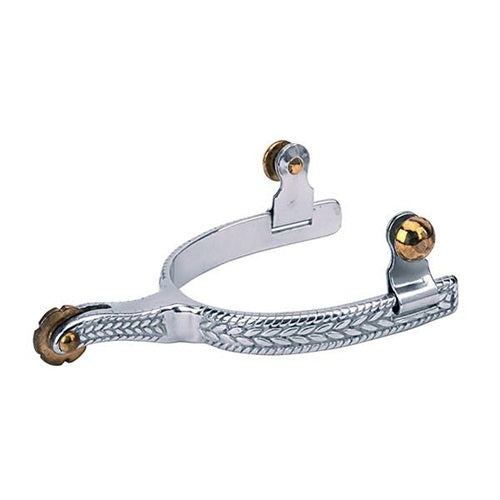 Men's Roping Spurs with Engraved Band