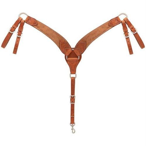 Rough Out Russet Harness Leather Roper Breast Collar