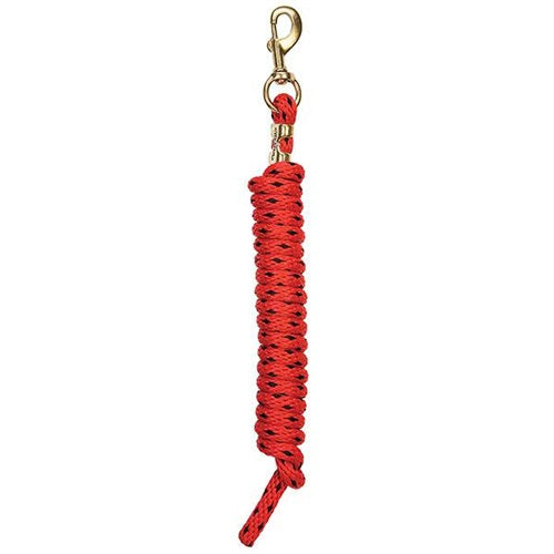 Poly Lead Rope with a Solid Brass 225 Snap - Speckle - Red/Black