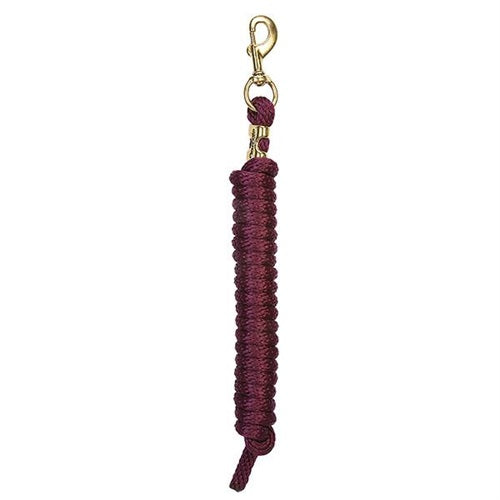 Poly Lead Rope with a Solid Brass 225 Snap - Burgundy