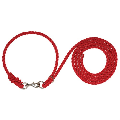 Livestock Adjustable Poly Neck Rope - Red