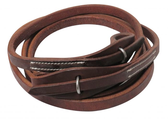 72004 - 8ft Oiled harness leather quick change roping reins.