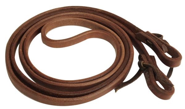 7401 - 1/2" X 8' long oiled harness leather roping reins.