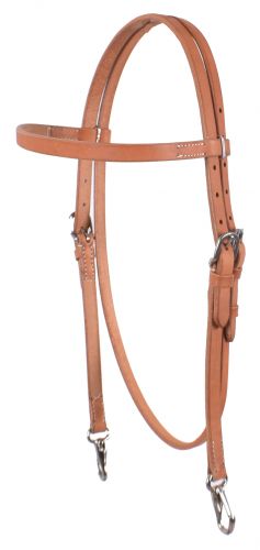 Showman ® oiled harness leather browband headstall with texas ties.