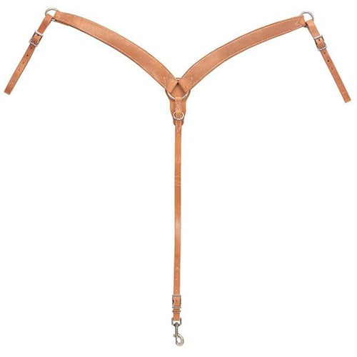 Harness Leather Contoured Ring-in-Center Breast Collar,
