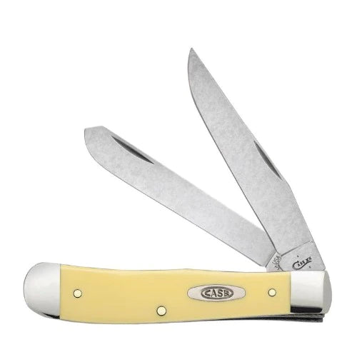 CASE XX - Smooth Yellow Synthetic Trapper Stainless Clip Knife