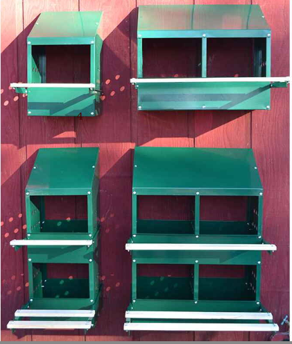 METAL DOUBLE STACKED NEST BOX GREEN