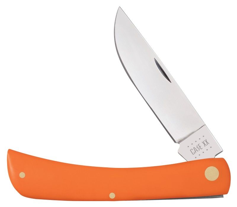 CASE XX - Smooth Orange Delrin Sodbuster Stainless Pocket Knife