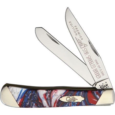 CASE XX - 9254STAR Trapper Folding Pocket Knife with Star Spangled Banner Corelon Handle