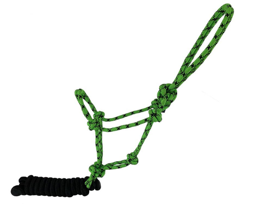FLUOROSCENT KNOTTED COWBOY HALTER W MATCHING LEAD